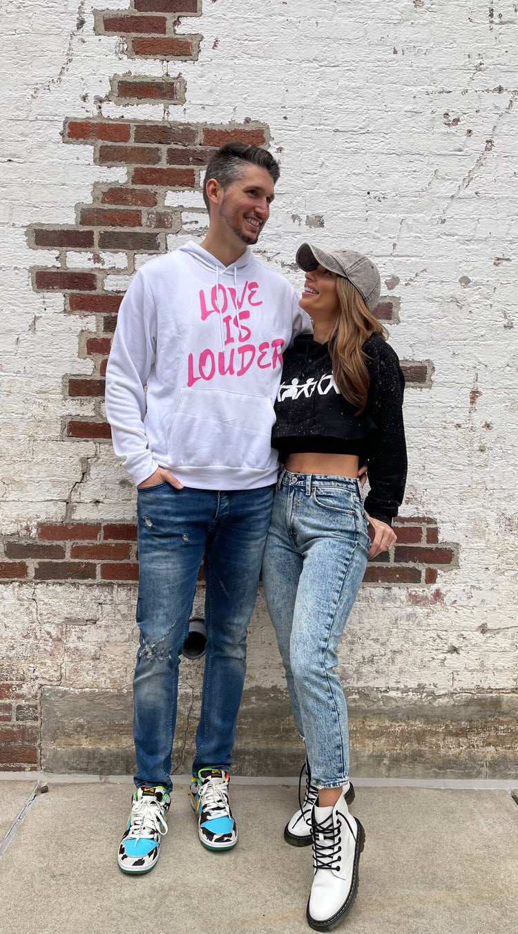 Different, Not Less - Cropped Black Hoodie with Splatter Art